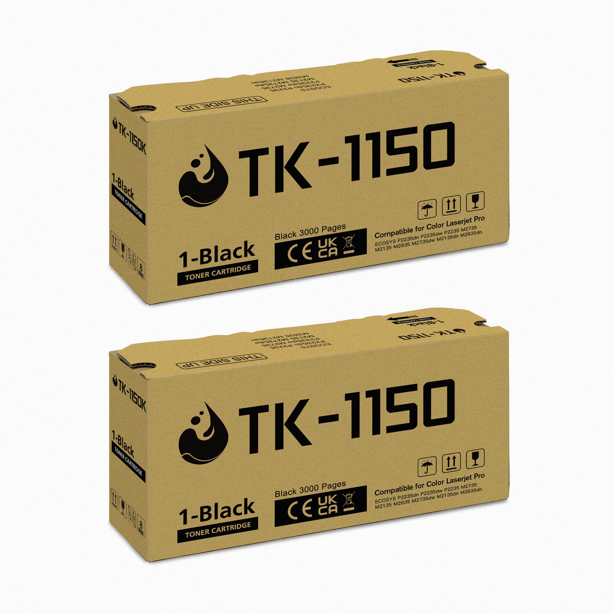 ECHALLENGE TK-1150 Toner für Kyocera TK1150 für Kyocera ECOSYS M2135dn M2635dn M2635dnw M2735dw Kyocera ECOSYS P2200 P2235d P2235dn P2235dw P2235 Series Drucker (2-Schwarz)