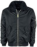 Brandit MA2 Jacke - Fur Collar, Schwarz, Größe XXL