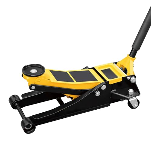 HYCHIKA Steel Racing Trolley Jack, Ultra Low Profile Wagenheber mit Doppelkolben-Schnellhubpumpe, 3 Tonnen (6.600 lb) Kapazität, Hubbereich 3-18,3 Zoll