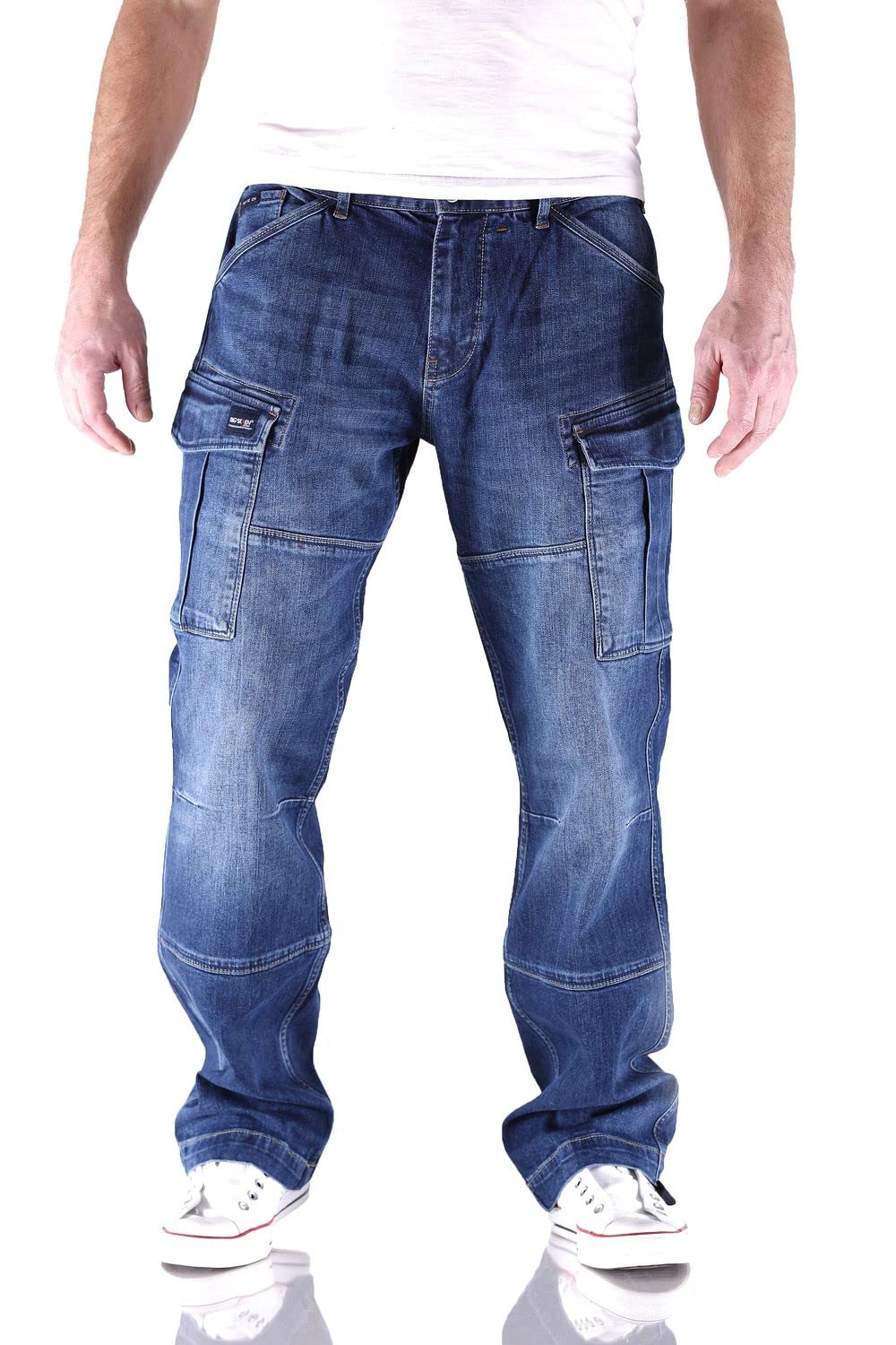 Big Seven Brian Night Blue Cargo Herren Jeans, Hosengröße:W40/L36