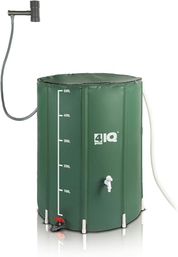 Faltbarer Regenwassertank 500L - Wetterfester Regenwasserbehälter - Wassertank Garten mit Komplettes Wasserentnahmesystem - Platzsparend & Umweltfreundlich