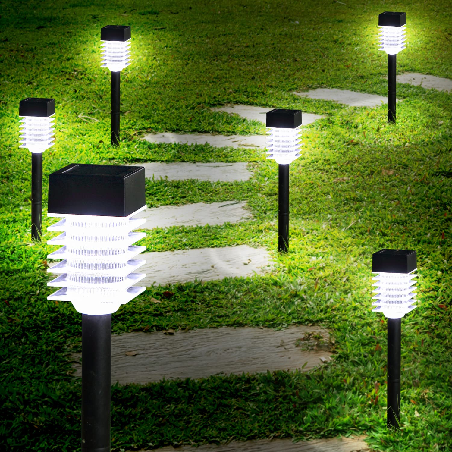 Aigostar Solarleuchte Gartenbeleuchtung Solar Led Gartenleuchten Mit Erdspiess Wasserdicht Solarlampe Solarlichter Wegeleuchte Für Außen Garten Retro Vintage Metall 12 Stück