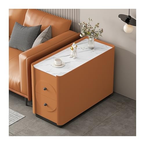 FUHAI-666 Sofa Sideboard Moderner Lagerschrank Schiefer + Massivholz Beistelltisch Wohnzimmer Home Kreativer Ecktisch(80x35x55cm,A)