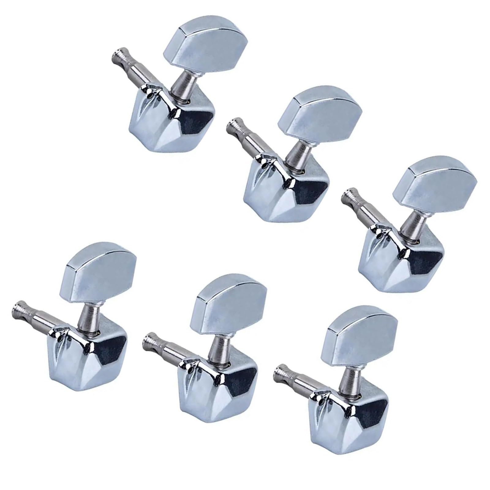 Strings Tuning Pegs Mechaniken Für Gitarre 6 Stück halbgeschlossener Stimmkopf aus Metall, 3R3L-Knöpfe, Stimmschlüssel mit Befestigungsschraube für E-Gitarre