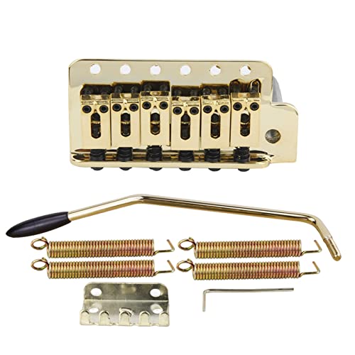 Gitarre Bridge Tremolo Bridge System Zinklegierungssattelzeichenfolge 10,8mm Für Stecken Elektrische Gitarre Gitarrebrücke(Gold)