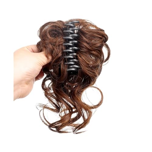 Haarteil Synthetische Klaue Clip-on Haarknoten Chignon unordentliche lockige Haare Perücken gefälschte Haarteile for Frauen Haarnadeln schwarz Gold Haarverlängerungen Haarverlängerung(1Pcs-01)