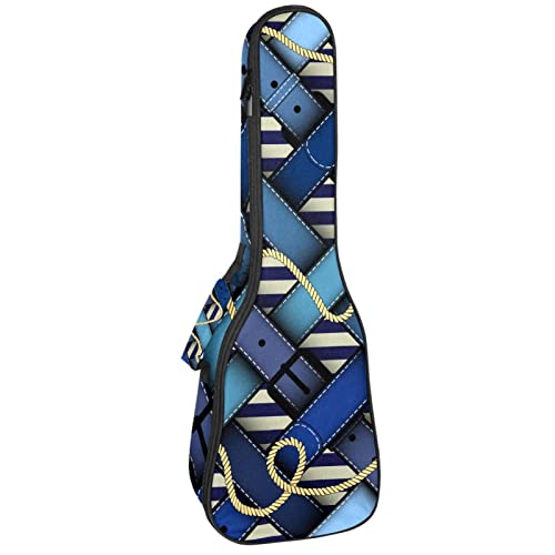 Ukulele Koffer Blau Karierte Gürtel Ukulele Tasche 21 Zoll Wasserdicht Oxford Gig Bag Mit Tasche Für Jungen Mädchen