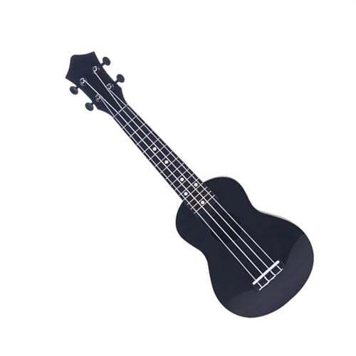 Kleine Gitarren-Ukulele Für Anfänger, Musikinstrument, 21-Zoll-Akustik-Ukulele Mit 4 Saiten Aus Kunststoff Ukulele Einsteiger Kit (Color : Bk)