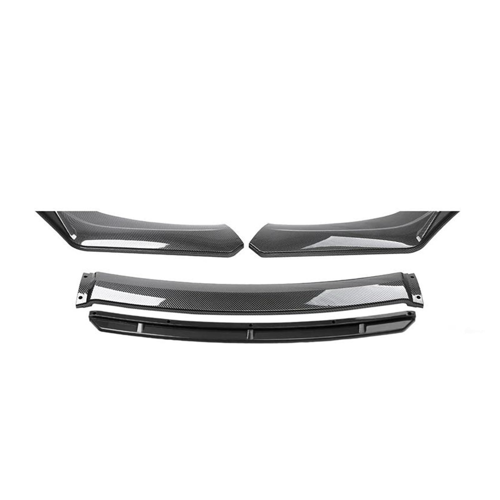 Splitter 4 STÜCKE Universal Autozubehör Auto Frontstoßstange Lip Body Kit Spoiler Splitter Diffusor Splitter ABS Kunststoff Kohlefaser Frontlippe(Carbon and Black)