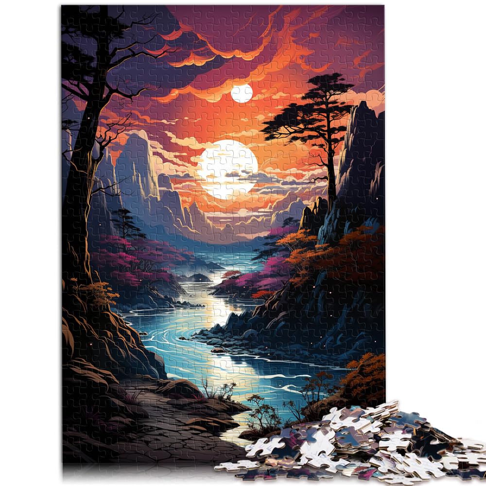 Puzzle-Geschenk: Die farbenfrohe Psychedelie des Genfersees, 1000-teiliges Puzzle für Erwachsene, Holzpuzzle als Geschenk für die ganze Familie, 1000 Teile (50 x 75 cm)