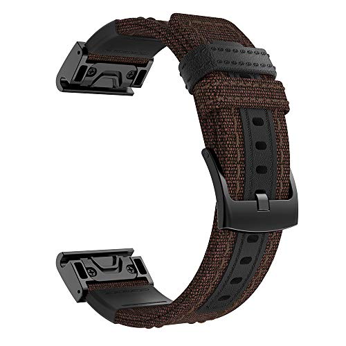 OPKDE 26 x 22 mm Leder-Schnellarmband für Garmin Fenix 5 5X Plus Strap 6X 6 Pro Easyfit Band Fenix 7X 7 Smartwatch Correa, For Fenix 6X 6XPro, Achat