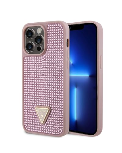 CG Mobile Guess Schutzhülle für iPhone 15 Pro Max – Strass-Hülle mit Dreiecks-Logo, Kratzfest, sturzfest, stoßfest, vollständiger schlanker Stoßstangenschutz, Rückabdeckung für iPhone 15 Pro Max 6,7