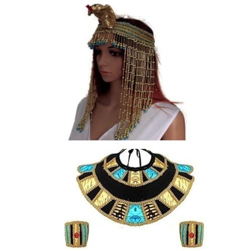 SANRLO Queen Golden Kostüm Cosplay Kopfbedeckung Stirnbänder Cosplay Stirnbänder Haarband Kopfbedeckung Ägyptische Cosplay