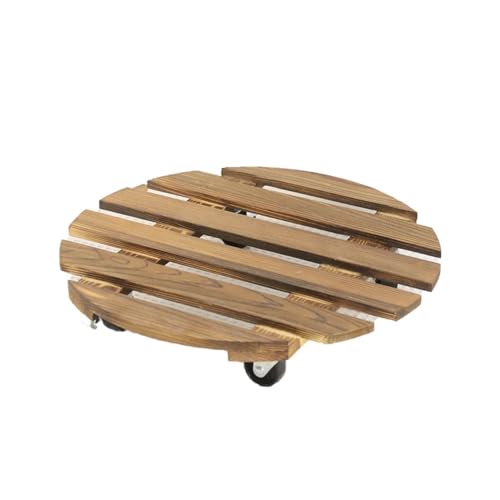 Pflanzenroller 1pc Blumentopf Basis Tablett Roll Ständer Rack Topf Mover Trolley Blumentopf Basis Holz Mit Rädern Universal Anlage Caddy(40x40x6.5cm)