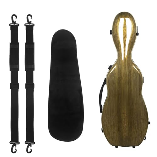 4/4 Violinenkoffer, Klassische Vollformat Karbonfaser Hartschale Mit Rucksack Und Schutzhülle (Farbe : Brown)