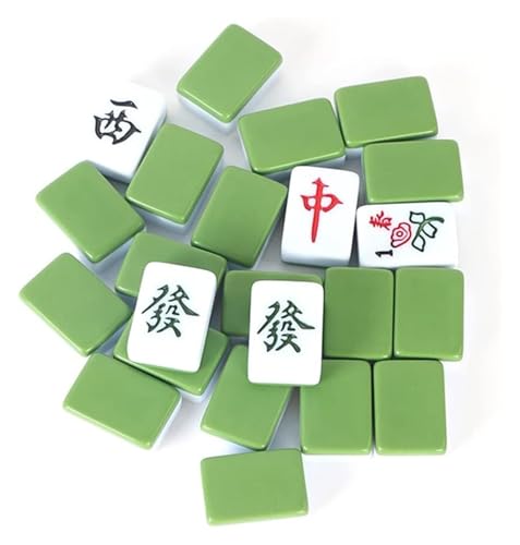 BFVAKBKYT Chinesisch Majong Set, Traditionelles Mahjong, 144 Melaminsteine, Mahjong mit Lederbox, Spiel, Reise-Plättchenspiele for Reisen, Party, Familienspiel, Geschenk