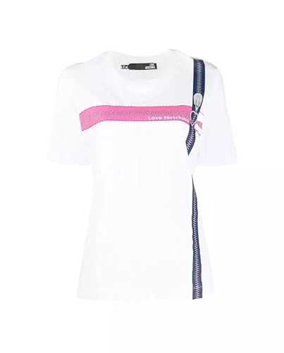 Love Moschino Women's Regular fit Short-Sleeved T-Shirt, Optical White, 46