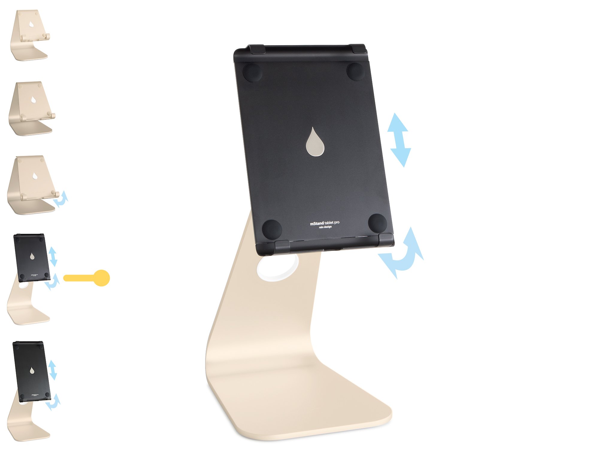 Rain Design mStand tablet pro horizontale und vertikale Ständer für iPad Air et Tablett 9.7 Inch Gold (10057)