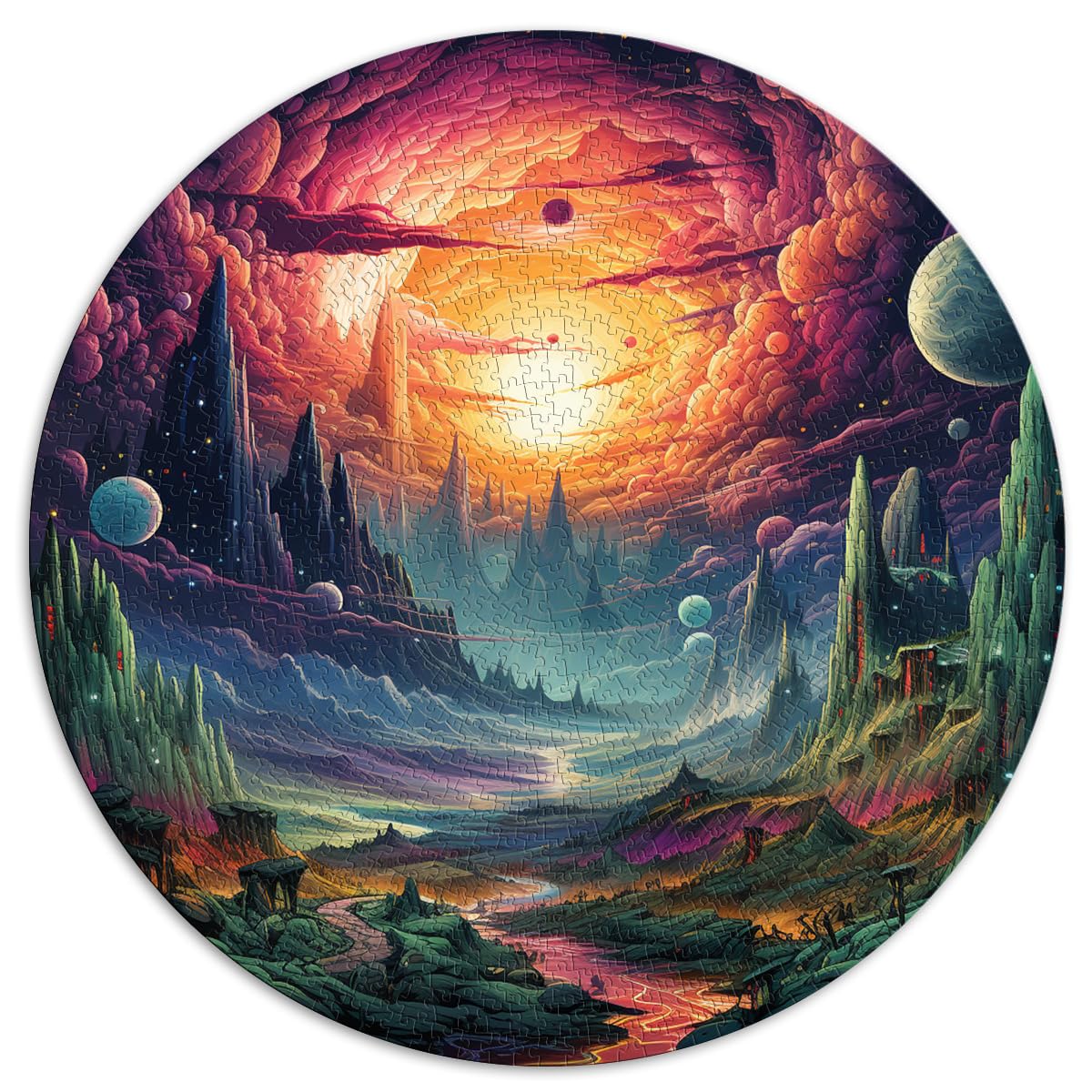 Puzzles Lernspiele SURREAL WORLD für Erwachsene 1000-teiliges Puzzle 67,5 x 67,5 cm Puzzles Geschenke Dekomprimierendes intellektuelles Lernspielzeug