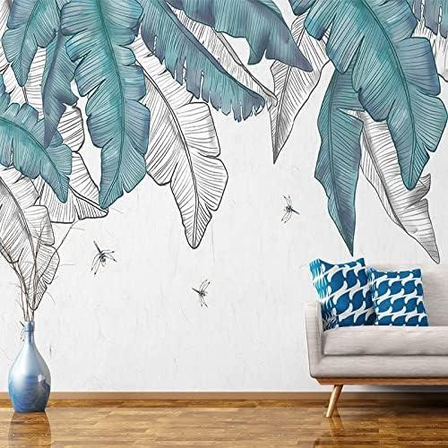 XLMING Einfache Handgemalte Aquarellblätter Mit Botanik 3D Tapete Home Dekoration Wohnzimmer Sofa Schlafzimmer Tv Hintergrund Wand-400cm×280cm