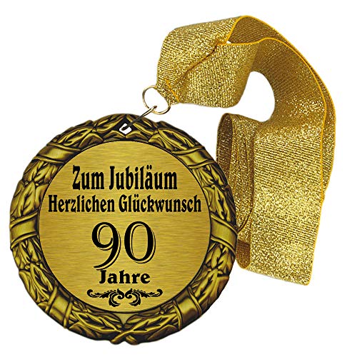 Larius Group Medaille Orden zum Jubiläum 90 Jahre Auszeichnung Ehrenorden zum Geburtstag Geschenk Jubilar Persönlichen Orden Wunschtext (mit Schachtel)