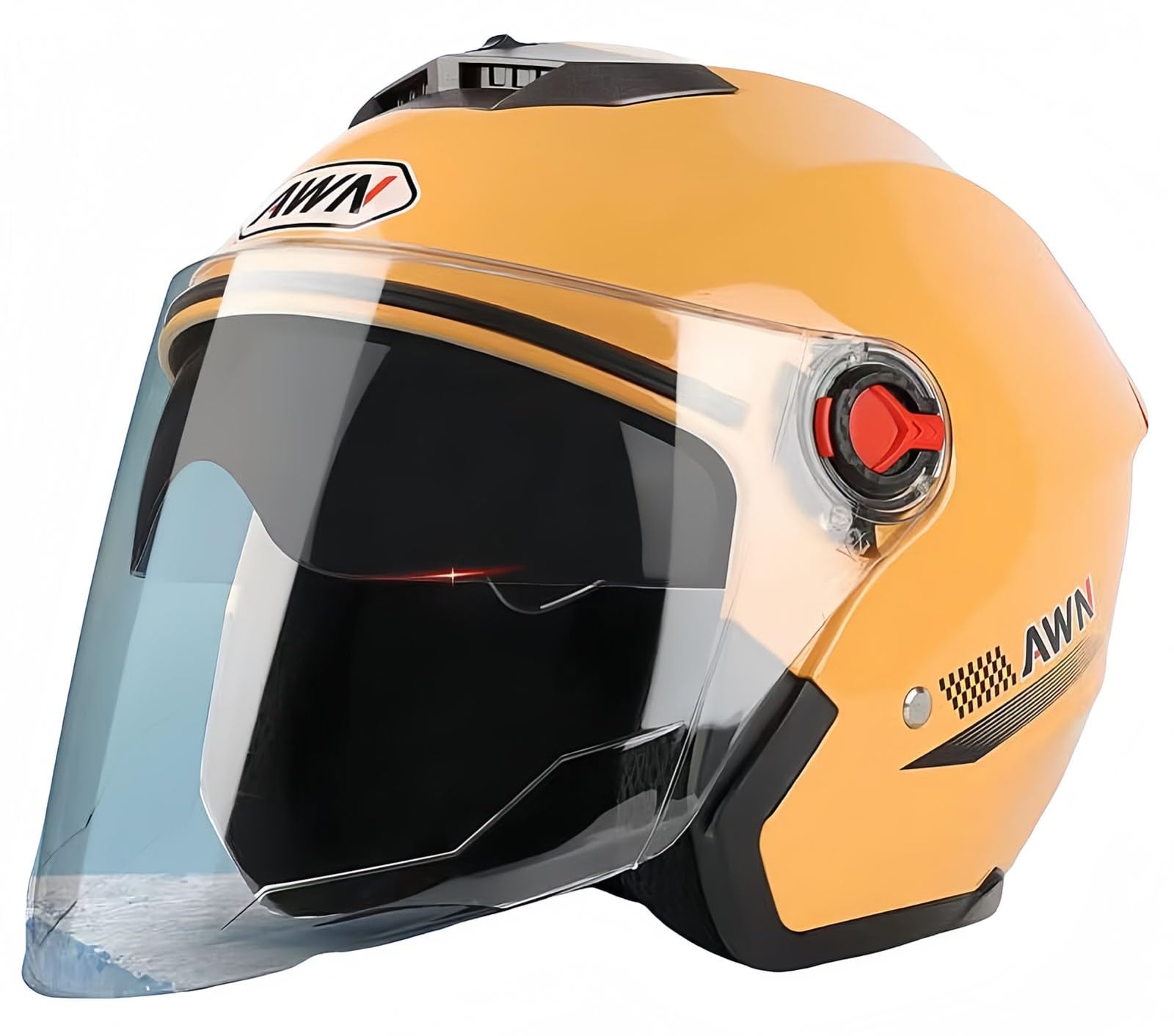 Doppelvisier-Jet-Scooter-Helm, Leichter, atmungsaktiver und bequemer Motorradhelm mit ECE/DOT-zertifiziertem Visier für Männer und Frauen C,56-62CM