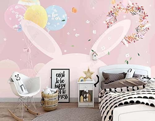 Hand Gezeichnet Weißen Kaninchen Stern Ballon Muster 3D Tapeten Wanddekoration Fototapete Sofas Wohnzimmer Wandbild Schlafzimmer-430cm×300cm