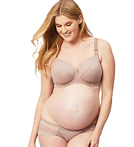 Cake Maternity TimTams Flexi Wire Nursing Bra, Balcony Supportive Maternity Bra for Breastfeeding, Taupe, 40DD UK/ 90E EU