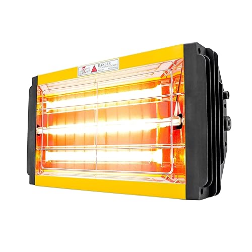 Lacktrocknungsmaschine, 1000W Autolack Aushärtung Trocknen Lampe Auto Körper Infrarot Lack Lampe Handheld Halogen Heizung Licht Kurzwellen Infrarot Lampe(Yellow(SC-001-Y))