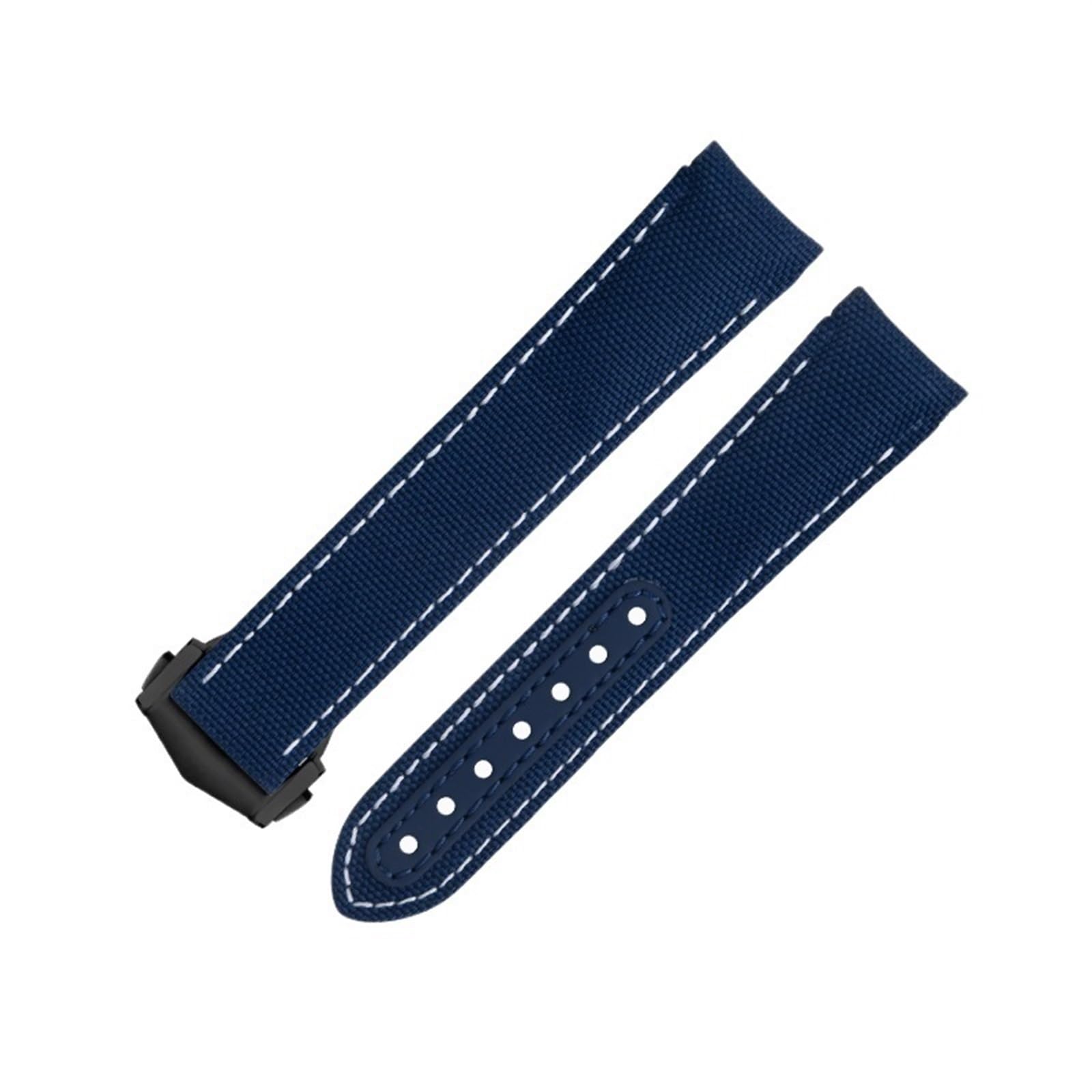 IOTUP Uhrenarmband aus Nylongewebe, 20 mm, passend für Omega-Armband für AT150 Seamaster 300 Planet Ocean De Ville Speedmaster Uhrenarmband mit gebogenem Ende, Weiß, 20 mm, Achat