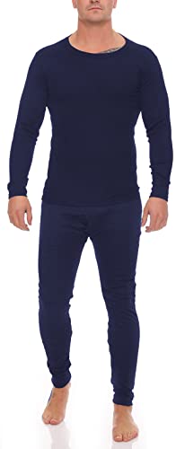 Cocain underwear 1 Langes Set Herren Thermo Unterwäsche blau Unterhose mit Eingriff und Unterhemd beides innen angeraut, 5