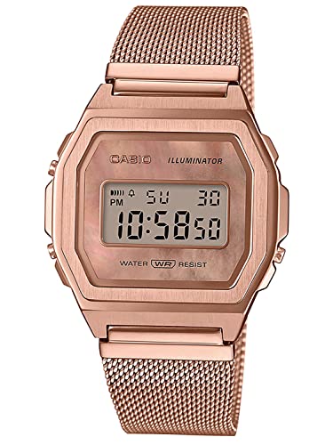 Casio Unisex Digital Quarz Uhr mit Edelstahl Armband A1000MPG-9EF