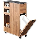 Kesper Nischenregal 24851-13 Spanplatte Holzdekor mit Lenkrollen/Servierwagen