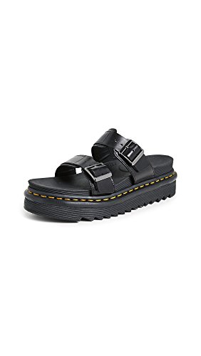 Dr. Martens Unisex Myles Peeptoe Sandalen, Schwarz Schwarz Brando 001, 39 EU