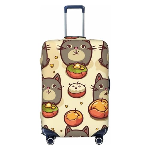 CSGJMYGS Greedy Cat Gepäckabdeckungen für Koffer, waschbar, modisch, dehnbar, kratzfest, passend für 45,7 - 81,3 cm Gepäck, XL, Schwarz, XL, Schwarz , XL