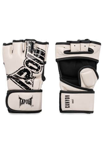 Tapout MMA-Trainingshandschuhe aus Leder (1 Paar) Canyon, Ecru/Black, S, 960003