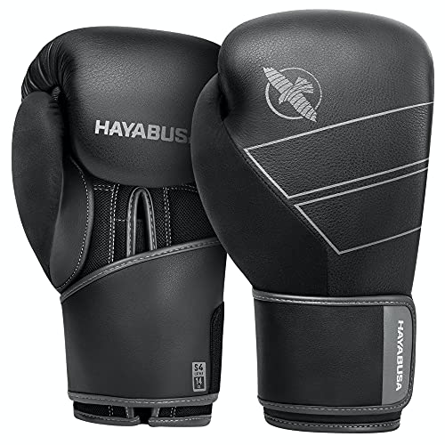 Hayabusa S4 Boxhandschuhe aus Leder - Schwarz, 12oz