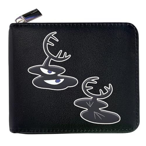 RYNDEX Ranki-ng of Kin-gs Anime Wallets, Praktische Reißverschluss Wallet mit Münzfach, Mädchen Geldtasche mit Münzfach und Geldscheinfach(Color:Black 4)