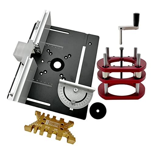 Holzbearbeitungs-Router-Hebesystem Und Aluminium-Oberplatte Für Motoren Mit 65 Mm Durchmesser, Werkbank, Trimmer, Graviermaschine, Heimwerker-Werkzeuge (Farbe: Set-1) (Set)