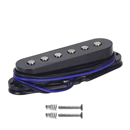 ZENGXUE Alnico 5 E-Gitarre Einzelspule Pickup Mittlerer Pickup Schwarz 50mm Flache Polige Stücke Humbucker Tonabnehmer Set