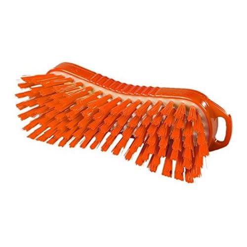 Maya Professional Tools 95063-7 Mehrzweck-Waschbürste, harte Borsten, Befestigungssystem, Harz, 210 mm x 70 mm, Orange