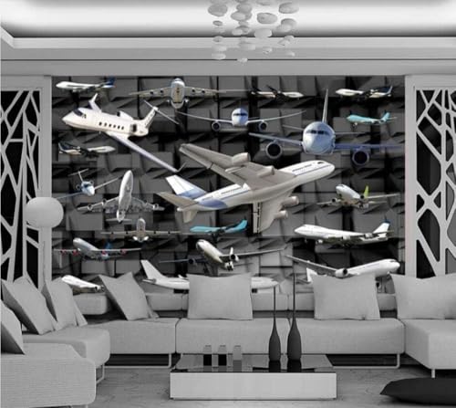 Flugzeuge 3D Tapete Poster Restaurant Schlafzimmer Wohnzimmer Sofa TV Dekorative Wand-400cm×280cm