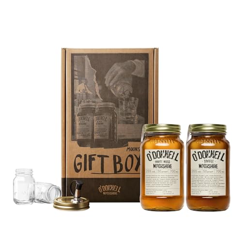 2er Likör Geschenkbox O'Donnell Moonshine | Premium Schnaps nach amerikanischer Tradition | vegan | Geschenkset | natürliche Zutaten (Harte Nuss/Toffee)