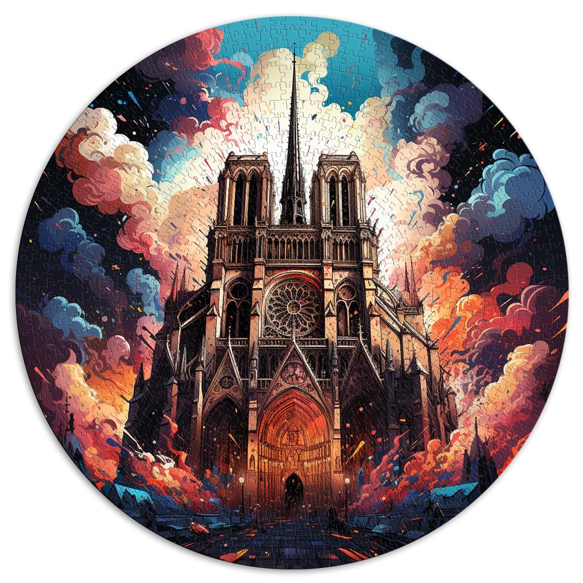 Puzzles Lernspiele Kathedrale Notre Dame für Erwachsene 1000 Teile Puzzle 67,5x67,5cm Einfache Puzzles für Familienspaß & Spieleabend