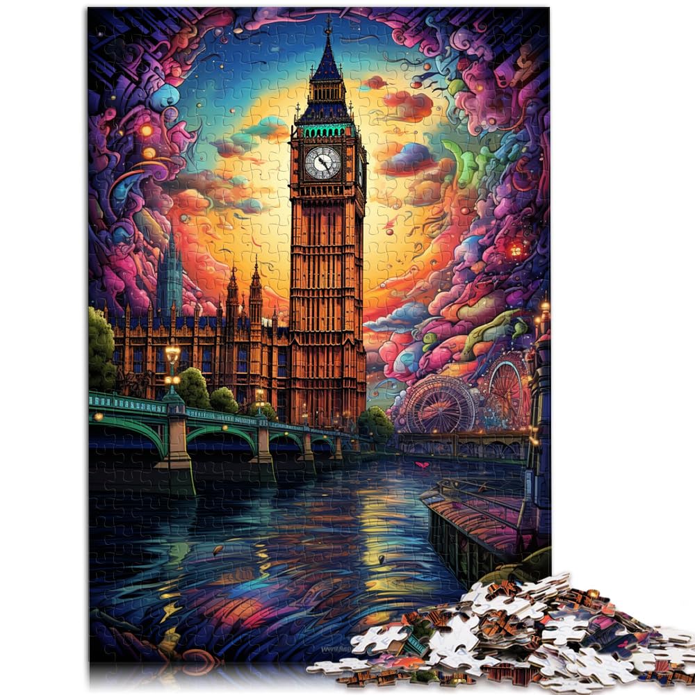 Puzzle für Big Ben, Großbritannien, 1000-teiliges Puzzle für Erwachsene, Holzpuzzle, Familienaktivitätspuzzle, Lernspiele, 1000 Teile (50 x 75 cm)