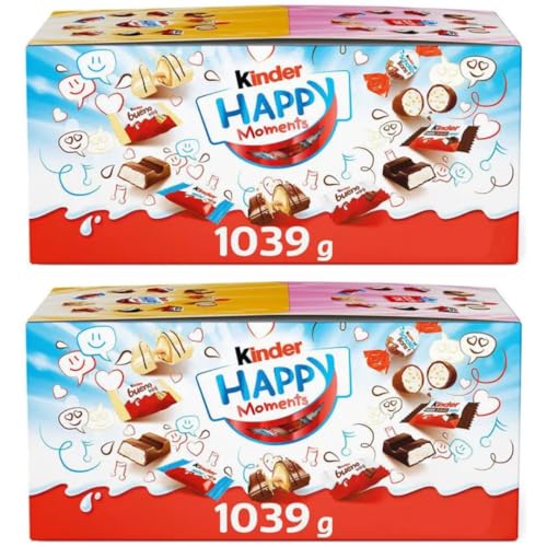 Kinder Minischokolade Happy Moments Mini Mix, Mini-Riegel, 334 Stück,2078 Gramm mit Pufai Grocery