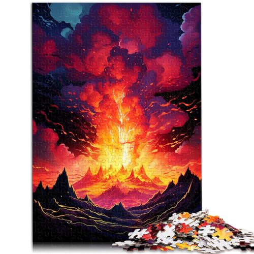 Puzzle mit 1000 Teilen, Motiv: Vulkanausbrüche, Holzpuzzle, Spaß für zu Hause, Geburtstagsgeschenk, Reisegeschenk, 1000 Teile (50 x 75 cm)