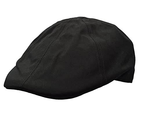 Walker & Hawkes – Uni-Sex Wax Duckbill Cap Country gewachste Hut, Schwarz , 3XL