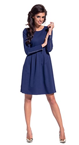 Lemoniade trendiges Kleid mit frechen Reißverschlüssen an den Langen Ärmeln, Navy, Gr. M