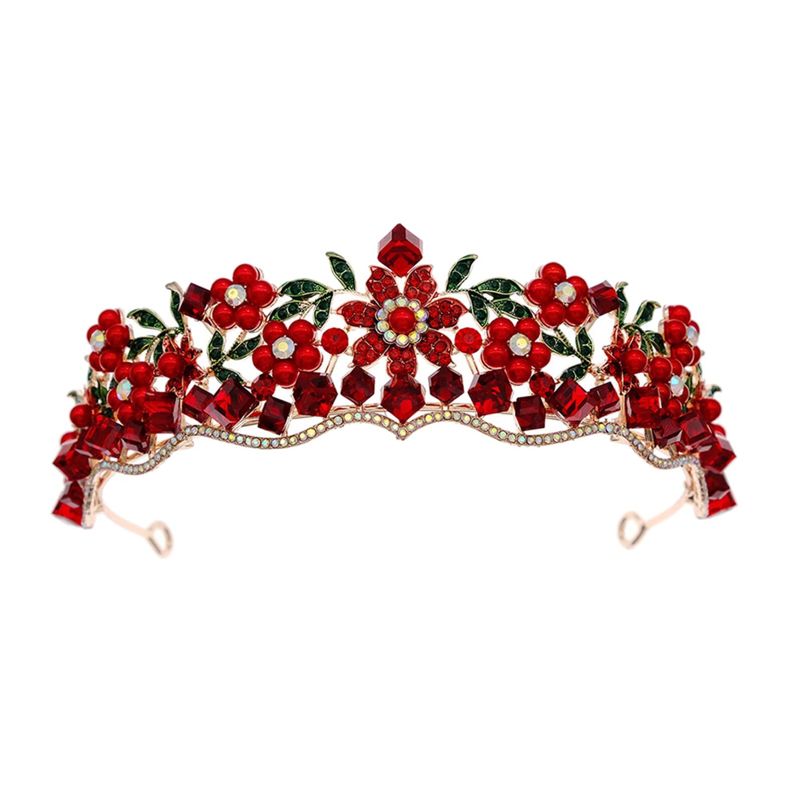 Qsvbeeqj Zarte Tiaras mit floralen Nieten, unverwechselbare Metalllegierung, Blumenkronen, verziert mit funkelnden Strasssteinen für Damen